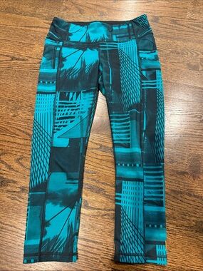 Woman’s lucky leggings Teal & Black Active Leggings